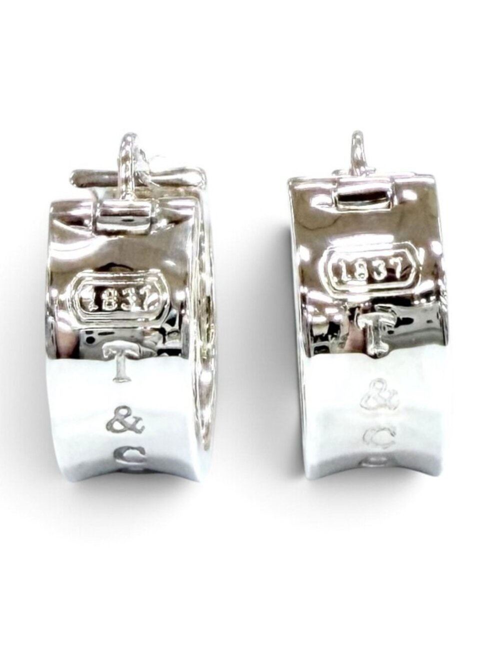 Tiffany & Co 1837 Narrow Hoop Earrings 925 Silver